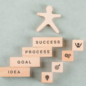 conceptual-success-business-with-wooden-human-rectangle-blocks